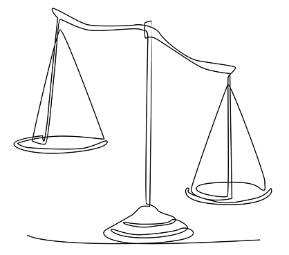 Balanced scales illustration